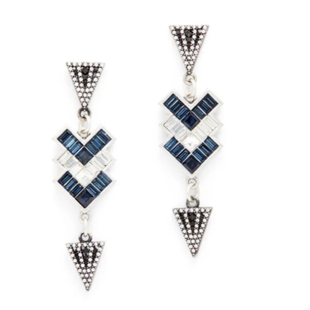 Lulu Frost Silver and Blue Art Deco Lola Earrings